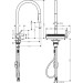 Hansgrohe Spültischmischer 170 Aquno Select M81 Ausziehbrause 3jet steel