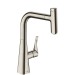 Hansgrohe Spültischmischer Metris Select 240 edelstahl-optik mit Ausziehauslauf