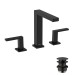 Hansgrohe Tecturis E 3-Loch Waschtischarmatur 150 EcoSmart+ mit Push-Open Ablaufgarnitur Mattschwarz