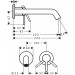 Hansgrohe Tecturis S Einhebel-Waschtischmischer Unterputz für Wandmontage mit Auslauf 22,5 cm Brushed Bronze
