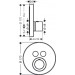 Hansgrohe Thermostat UP Axor ShowerSelect Fertigset 2 Verbraucher rund chrom