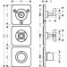 Hansgrohe Thermostatmodul Unterputz Axor Citterio E Fertigset 3 Verbraucher chrom