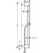 Hansgrohe Unica Brausestange Pulsify S 65 cm mit Push Handbrausehalter und Isiflex Brauseschlauch 160 cm Mattschwarz