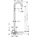 Hansgrohe Wanneneinlauf Axor Uno zur Bodenmontage gebogen chrom