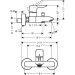 Hansgrohe Wannenmischer Aufputz Metris DN15 chrom