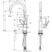 Hansgrohe Waschtischmischer 210 Axor Uno Schwenkauslauf Bügelgriff BN