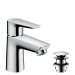 Hansgrohe Waschtischmischer 80 Talis E chrom mit Push-Open Ablaufgarnitur