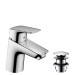 HG Waschtischmischer Logis 70 chrom mit Push-Open Ablaufgarnitur