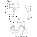Hansgrohe Waschtischmischer UP Axor Citterio M F-Set chrom langer Auslauf mit Platte