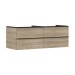Hansgrohe Waschtischunterschrank Xelu Q ECHN 1360x550mm m.4SK f.Kons.m.AWT Matt Black