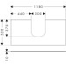 Hansgrohe Xevolos E Konsole 1180/550 mit Ausschnitt mittig für Aufsatzwaschtisch geschliffen 500/480 und 600/480 Sandbeige Matt