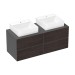 Hansgrohe Xevolos E Konsole 1370/550 mit 2 Ausschnitten für Aufsatzwaschtisch geschliffen 500/480 Schiefergrau Matt