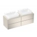 Hansgrohe Xevolos E Konsole 1570/550 mit 2 Ausschnitten für Aufsatzwaschtisch geschliffen 600/480 Sandbeige Matt