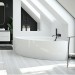Hoesch Badewanne iSensi Eck 1500x1500 inklusive Überlaufbefüllung weiß, Monoblock, angeformter Schürze weiß