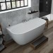 Hoesch Badewanne iSensi Vorwand 1800x800 inklusive Überlaufbefüllung chrom, Monoblock, angeformter Schürze weiß