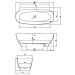 Hoesch Badewanne LaBrillante 1800x800 Vorwand  Weiß Matt, mit Überlauf