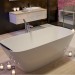 Hoesch Badewanne LaSenia 1500x700 freistehend flache Ausführung, Material Solique, weiß