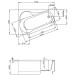 Hoesch Badewanne Parana 1500x1000 links mit loser Schürze und Gestell, weiß