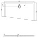HO DW Muna Trapez re. 1500x900x30 ohne Antirutsch, Material Solique, weiß