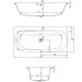 Hoesch iSENSI 1900x900x450 mm Eck-Badewanne Einbaubadewanne Rechts Weiß 3842.010