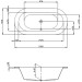 Hoesch Philippe Starck 1800x900x440 Oval-Badewanne Einbaubadewanne Weiß 6020.010
