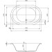Hoesch Scelta 1900x1200x480 mm Oval-Badewanne Einbaubadewanne Weiß 3679.010