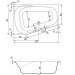Hoesch Spectra 1800x1200x480 mm Trapez-Badewanne Einbaubadewanne Links Weiß 3666.010