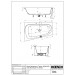 Hoesch Badewanne iSensi Trap 1800x1200 Monolith li. mit Überlauf, ang. Sch.
