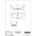 Hoesch Badewanne iSensi Vorwand 1800x800 Monolith, mit Überlauf, ang. Sch. Weiß