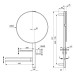 IS Beauty Bar Accessoires-Kombi. Alu+ L800 mit Spiegel d:500mm Rose