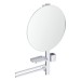 IS Beauty Bar Accessoires-Kombi. Alu+ L800 mit Spiegel d:500mm Silver
