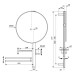 IS Beauty Bar Accessoires-Kombi. Alu+ L800 mit Spiegel d:500mm Silver