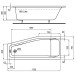 Ideal Standard Diana Plus Acryl-Raumsparbadewanne 170x75 links