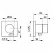 KE 3-Wege Ab-u.Umstellv.IXMO Comf.59549, Schlauchan., eckig, Aluminium-finish