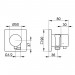 KE 3-Wege Umstellventil IXMO Comf.59548, Schlauchan./Brauseh., eckig, Alu-finish