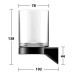 KE Glashalter Aveno 14650,  mit Echtkristall-Glas, schwarz matt