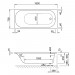 Koralle T300 1600x700 Badewanne Fußablauf flacher Wannenrand 15 mm VP427160070201