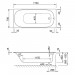 Koralle T300 1700x700 Badewanne Fußablauf flacher Wannenrand 15 mm VP427170070201