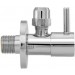 Design-Eckventil Messing verchromt 1/2" x 10 mm rund, mit Wandrosette