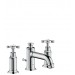 HG 3-Loch Waschtischarmatur 30 Axor Montreux Kreuzgriff brushed nickel