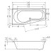 Repabad Tika 160 rechts 160x75/50x46 Raumspar-Badewanne