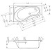 Repabad Tika 165 rechts 165x95/50x46 Raumspar-Badewanne