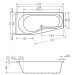 Repabad Tika 170 rechts 170x75/50x46 Raumspar-Badewanne