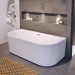 Riho Desire Sonderform-Badewanne 1800x840 mm, wandstehend, weiß, inkl. Riho Fall chrom