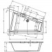 Riho Eck-Badewanne Doppio 180x130 cm L / weiß + Handgriffe BA91F05