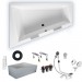 Riho Eck-Badewanne Doppio 180x130 cm R / weiß + Handgriffe BA90F05