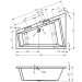 Riho Eck-Badewanne Doppio 180x130 cm R / weiß + Handgriffe BA90F05