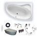 Riho Eck-Badewanne Lyra 170x110 L/weiß glänzend BA64005