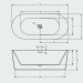 Riho Modesty Freistehende Badewanne 1700x750 mm, freistehend weiß