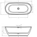 Riho Inspire Freistehende Badewanne 1600x750 mm, freistehend weiß, inkl. Riho Fall chrom